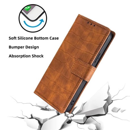 Чехол-книжка Skin Feel Crocodile Texture для Xiaomi Redmi A5 4G 171.7mm - коричневий