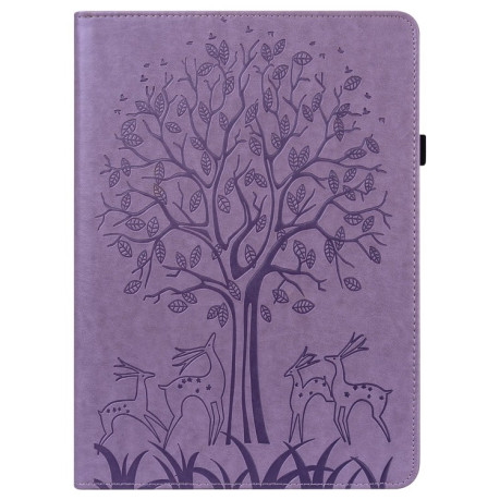 Чехол-книжка Tree Deer Embossed Leather для Xiaomi Redmi Pad SE - фиолетовый
