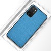 Противоударный чехол Cloth Texture на Samsung Galaxy S21 Ultra - голубой