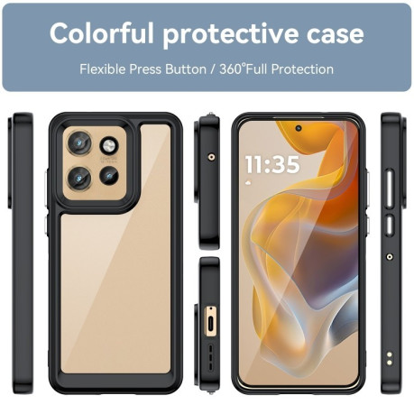 Противоударный чехол Colorful Acrylic Series для Motorola Edge 50 Neo - черный