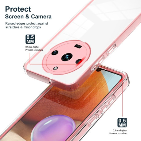 Противоударный чехол Clear Color Frame для Realme 11 Pro 5G/11 Pro+ 5G - розовый