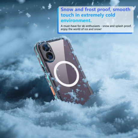 Противоударный чехол RedPepper IP68 Waterproof MagSafe для iPhone 17 - черно-синий