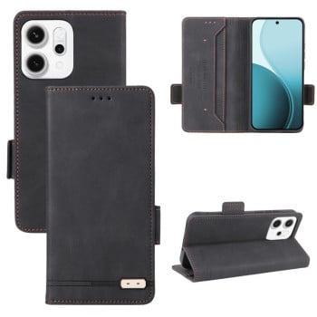 Чехол-книжка Magnetic Clasp Flip на OPPO Reno 14F/FS / 4G - черный