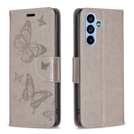 Чохол-книжка Butterflies Pattern для Samsung Galaxy A54 5G - сірий