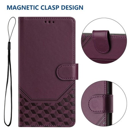 Чохол-книжка Embossing Stripe RFID для Realme 13+ 5G/13 Pro 5G/13 Pro+ - фіолетовий