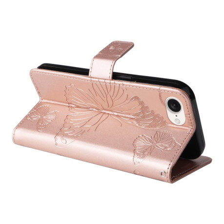 Чехол-книжка Embossed Butterfly для iPhone 16e - розовое золото