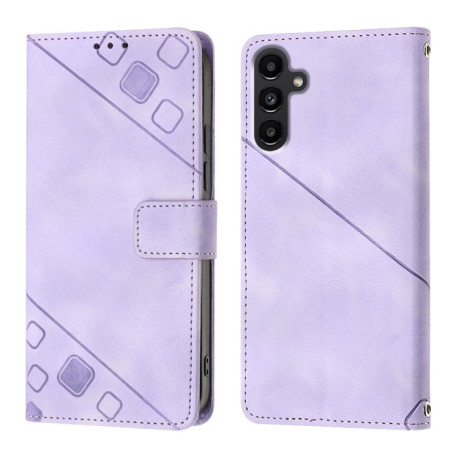 Чехол-книжка Skin-feel Embossed для Samsung Galaxy A05s - фиолетовый