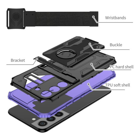 Противоударный чехол Armor Wristband для Samsung Galaxy S22 5G - фиолетовый