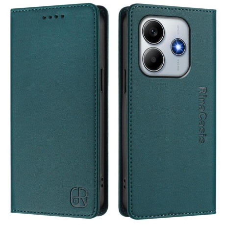 Чохол-книжка RC01 Dual-Folded Magnetic Suction RFID Leather на Xiaomi Poco M7 Pro 5G - зелений