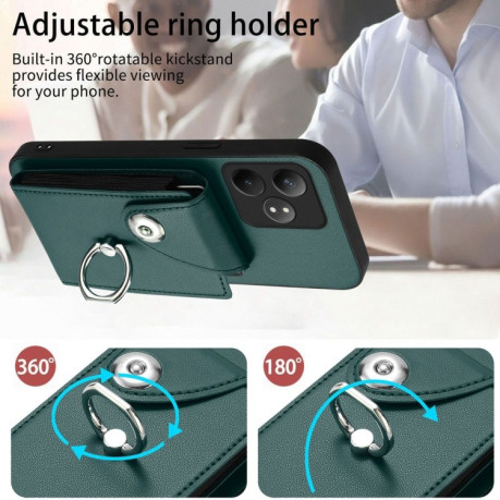 Протиударний чохол Organ Card Bag Ring Holde Realme GT Neo6 / GT 6T 5G - зелений