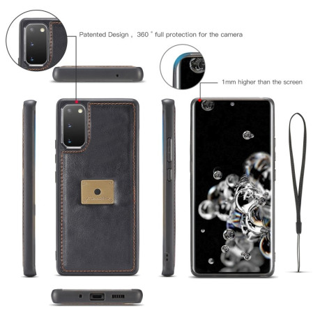 Кожаный чехол- книжка CaseMe на Samsung Galaxy S20  Crazy Horse Texture - черный