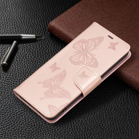 Чохол-книжка Butterflies Pattern Samsung Galaxy S22 Plus 5G - рожеве золото