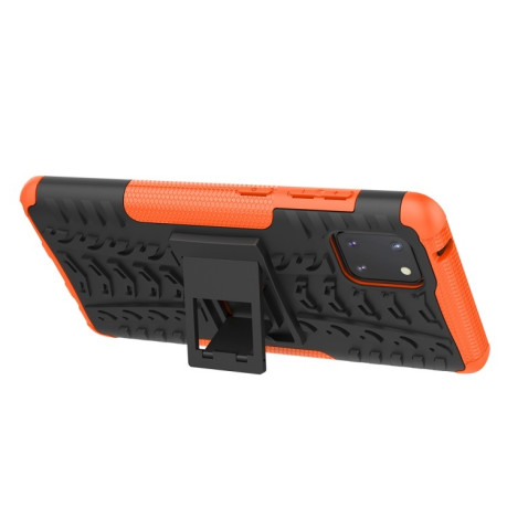 Противоударный чехол Tire Texture на Samsung Galaxy Note 10 Lite - оранжевый