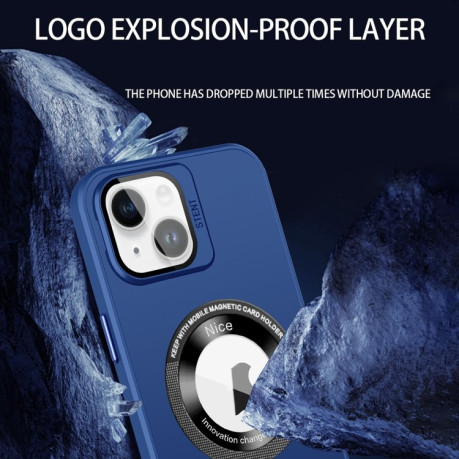 Протиударний чохол Skin Feel Magnifier MagSafe Lens для iPhone 15 - блакитний
