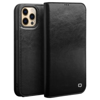 Кожаный чехол-книжка QIALINO Classic Case для iPhone 13 Pro - черный
