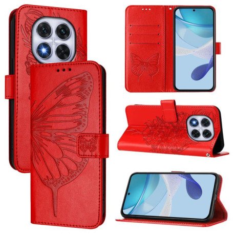 Чохол-книжка Embossed Butterfly для Xiaomi Poco X7 - червоний