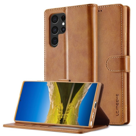 Чохол книжка LCIMEEKE Calf Texture  для Samsung Galaxy S25 Ultra 5G - коричневий
