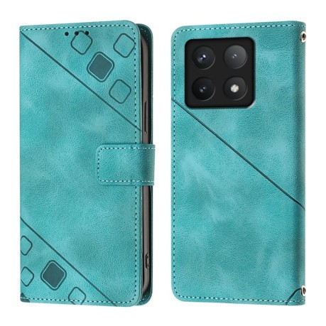 Чохол-книжка Skin-feel Embossed для Xiaomi 14T Pro - зелений