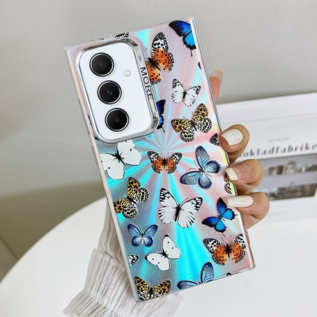 Противоударный чехол Electroplating Laser Butterfly для Samsung Galaxy A55 5G - Color Butterflies