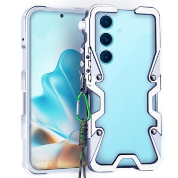 Противоударный чехол Trigger Design Hollow Metal Frame на Samsung Galaxy S25 FE 5G - серебристый