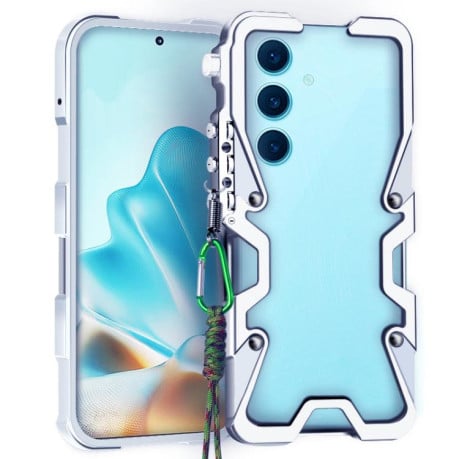 Протиударний чохол Trigger Design Hollow Metal Frame на Samsung Galaxy S25 FE 5G - сріблястий