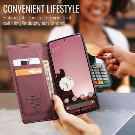 Чехол-книжка CaseMe-013 Multifunctional на Google Pixel 9a - красный