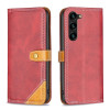 Чехол-книжка Matching Double Sewing для Samsung Galaxy S23+Plus 5G - красный