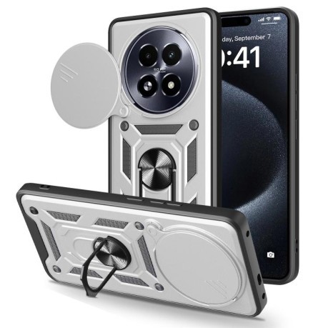 Чохол протиударний Camera Sliding для Realme 13+ 5G/13 Pro 5G/13 Pro+ - сріблястий