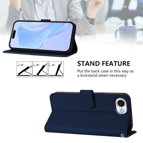 Чехол-книжка Skin Feel S-type для iPhone 16e - синий