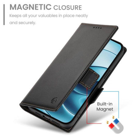 Чохол-книжка Side Buckle Magnetic Frosted Leather для Xiaomi Redmi Note 14 4G 164.84mm - чорний