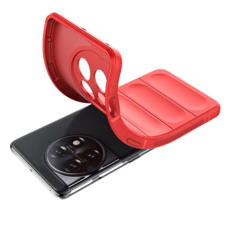Силиконовый чехол Magic Flannel для OnePlus 11 5G - винно-красный