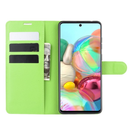 Чехол-книжка Litchi Texture на Samsung Galaxy A81 / M60S / Note 10 Lite -зеленый