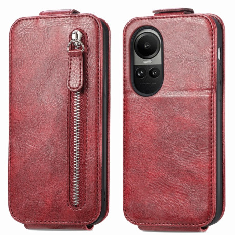 Флип-чехол Zipper Wallet для OPPO Reno10 / 10 Pro Global - красный