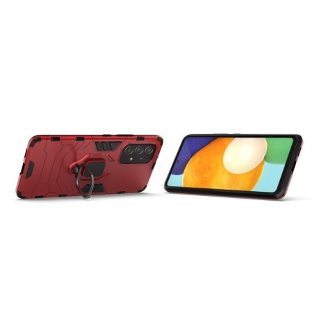 Противоударный чехол HMC Magnetic Ring Holder для Samsung Galaxy A53 5G - красный