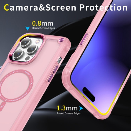 Противоударный чехол Skin Feel MagSafe Magnetic для iPhone 15 Pro 5G - розовый
