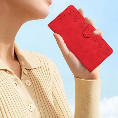 Чохол-книжка Seven Butterflies Embossed Leather для Xiaomi 14T Pro - червоний