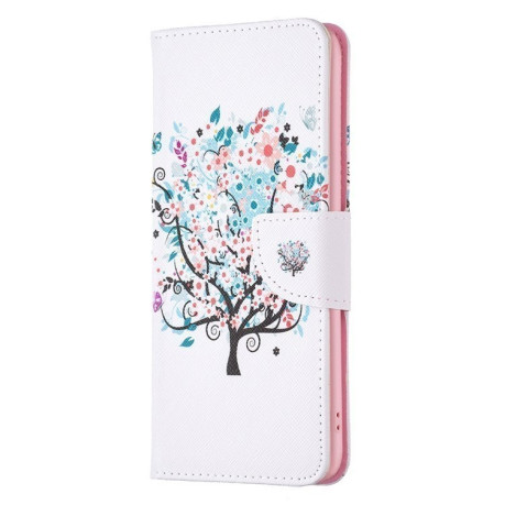 Чехол-книжка Colored Drawing Pattern для Samsung Galaxy S25 5G - Tree