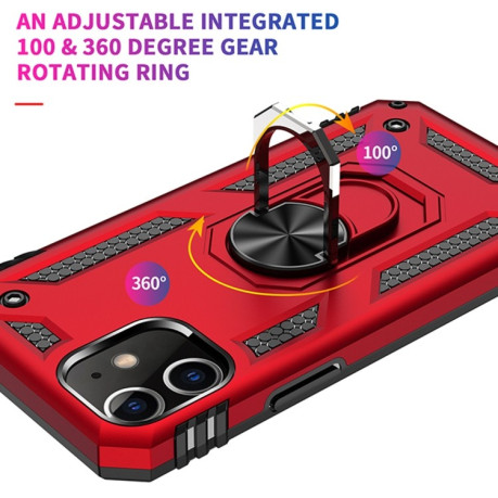 Противоударный чехол-подставка 360 Degree Rotating Holder на iPhone 12/12 Pro - серебристый