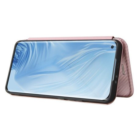 Чохол-книжка Carbon Fiber Texture на Xiaomi Mi 11 - рожевий