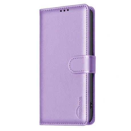 Чохол-книжка Litchi Texture RFID Anti-theft Leather для Xiaomi 15 Pro - фіолетовий