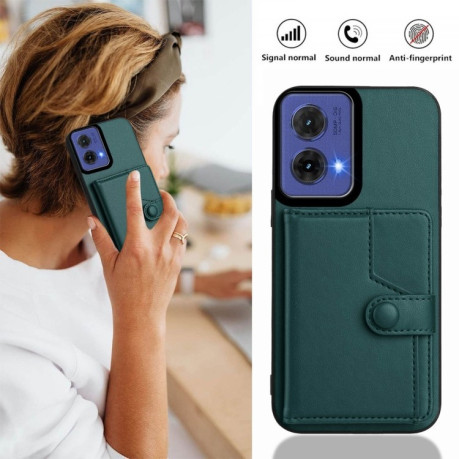 Ударозащитный чехол EU Version Button Card Bag RFID Anti-theft для Motorola Moto G85 - зеленый