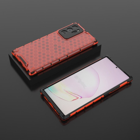 Противоударный чехол Honeycomb на Samsung Galaxy Note 20 Ultra - красный