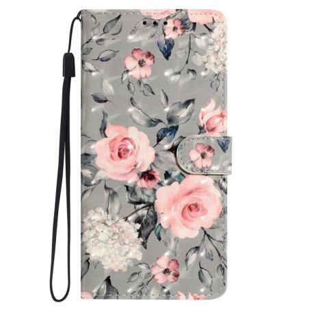 Чехол-книжка 3D Painting для Samsung Galaxy A36 5G - Gray Base Flower