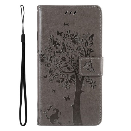 Чехол-книжка Cat Embossing Pattern на Vivo Y11s/Y12A/Y12s/Y20/Y20A/Y20s/Y20G/Y20SG - серый