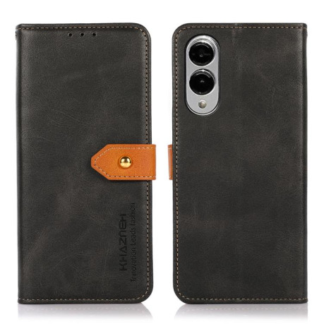 Чохол-книжка KHAZNEH Dual-color Cowhide для Samsung Galaxy S25 Edge 5G - чорний