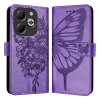 Чохол-книжка Embossed Butterfly для Infinix Smart 8 Plus / Smart 8 Pro - фіолетовий