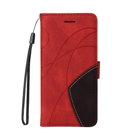 Чохол-книжка Dual-color Splicing Flip Leather для Xiaomi 14T Pro - червоний