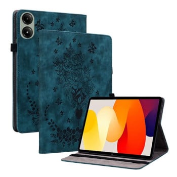 Чехол-книжка Butterfly Rose Embossed для Xiaomi Redmi Pad 2 / Xiaomi Redmi Pad SE 11 2025 - синій