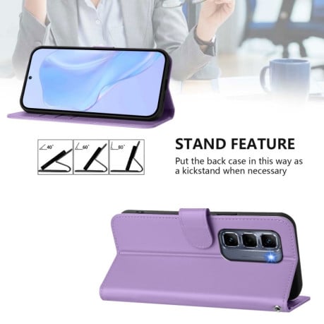 Чехол-книжка Skin Feel Solid Color Leather для Infinix Hot 50 Pro+ - фиолетовый