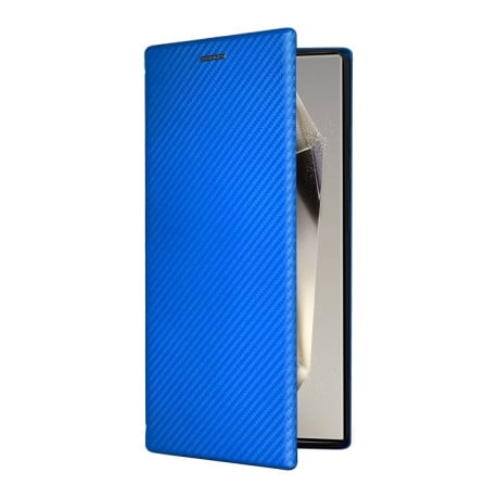 Чохол-книжка Carbon Fiber Texture на Samsung Galaxy S25 Ultra 5G - синій